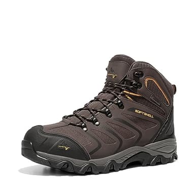 NORTIV 8 Stivali da Trekking da Uomo Escursionismo attività all'Aria Aperta Scarpe da Trekking Scarponi Scarpe da Arrampicata Alpinismo,Size 45,Marrone/Nero/Marrone Chiaro,160448_M-E
