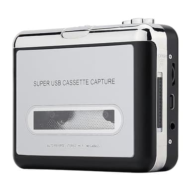 Reshow Lettore Cassette Audio - Registratore di Cassetta Portatile che Converte l'audio su Nastro Walkman in formato MP3 via USB- Compatibile con Windows e Mac (Argento)