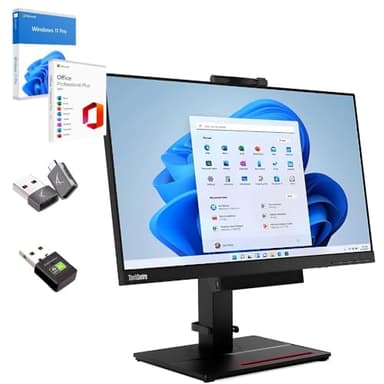 Lenovo All In One ThinkCentre TIO22 22″ Pollici | Intel Core i5 8500T | DP USBC | 16 GB | 512GB | WebCam Windows 11 Pro Microsoft Office 2021 Professional Garanzia 36 mesi (Ricondizionato)