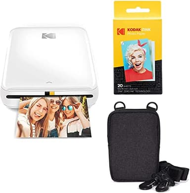Kodak Step Stampante fotografica wireless portatile con tecnologia ZINK Zero Ink (Bianca) Pacchetto viaggio