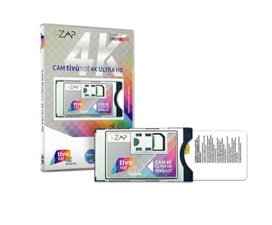 Scheda Black Tivusat 4K UHD e Cam ECP per vedere canali Rai 4K e Mediaset HD da satellite su smart TV o decoder compatibile Tivusat4K: Cam Tivùsat Telcominstrument ZAP