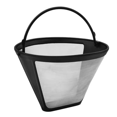 Fackelmann 42273 Filtro permanente per caffè e tè, filtro riutilizzabile per macchine da caffè, Nero/argento, dimensione N.4 (Ø 11,5 cm, altezza 8,5 cm)