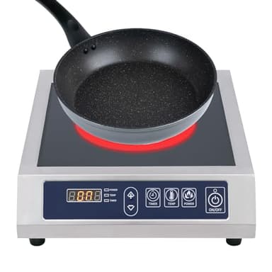 Piastra di cottura a induzione, a induzione, fornello elettrico, singolo, piano cottura a induzione, alloggiamento in acciaio inox, protezione professionale, fornello a induzione 3500 W, 220 V