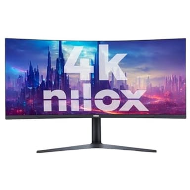 Nilox NXM344KD11, Monitor Gaming Curvo 34 Pollici, Monitor Gaming 4k con Frequenza 165Hz e Tempo di Risposta 1ms, Ingressi HDMI e DP, Monitor PC con Immagini Chiare e Nitide per Gioco Fluido
