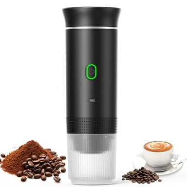 Macchina da Caffè Espresso Portatile, Macchina per Caffè Espresso Elettrica 3 in 1, Caffettiera Elettrica da Viaggio Autoriscaldante da 12 V per campeggio Auto Camion, Macchina Caffè Piccola