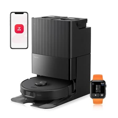 roborock Qrevo Edge S5A Robot Aspirapolvere e Lavapavimenti 17,000 Pa, zero grovigli, spazzola principale DuoDivide, spazzola laterale FlexiArm e Mocio, lavaggio ad acqua calda e autopulizia Nero