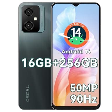 OSCAL Tiger 10 Smartphone, Android 14 Telefono Cellulare, 16GB +256GB/1TB-TF, Octa-Core, 6.56" HD+/90Hz, 50MP+8MP, 5180mAh, 4G Dual SIM Smartphone Offerta Fingerprint/Face ID/OTG/GPS Grigio