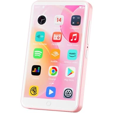 Lettore MP3 con Bluetooth e WiFi, Oilsky 80GB Mp3 Mp4 Musicale Lettore, Lettore Schermo Tattile da 4 pollici 1080P, MP3 Android Spotify Portatile (Rosa)