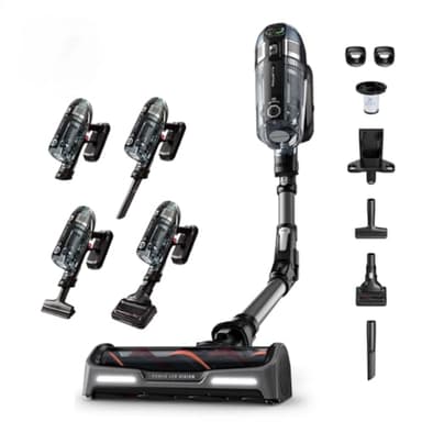Rowenta X-Force Flex 14.60, Aspirapolvere Senza Fili, 200 Air Watt, Autonomia di 1 ora e 10 minuti, Tecnologia Intelligente, Rilevamento Automatico Superfici, Display Digitale, Kit Animal Care, RH99A9