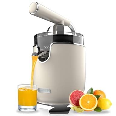 Cecotec Spremiagrumi Elettrico a Braccio Xqueeze RetroJuice 1000. 1000W, Filtro in Acciaio Inox, 2 Coni Rimovibili di Diverse Dimensioni, Leva e Sistema Antigoccia, Arance, Lavabile in Lavastoviglie