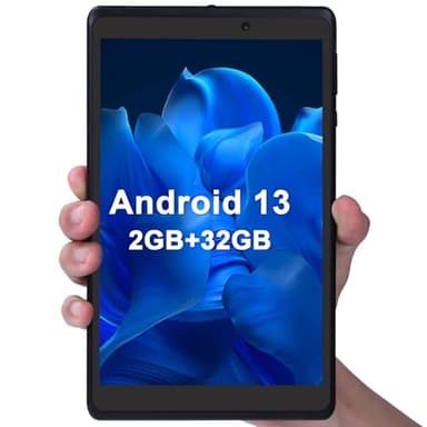 C idea Tablet da 8 pollici con protezione schermo a luce blu/Android 13/2 GB Ram 32 GB Rom (TF 1TB)/ Doppia fotocamera 2 MP+5 MP/Tablet batteria con slot per scheda TF/Doppio WiFi/Tipo C-Nero