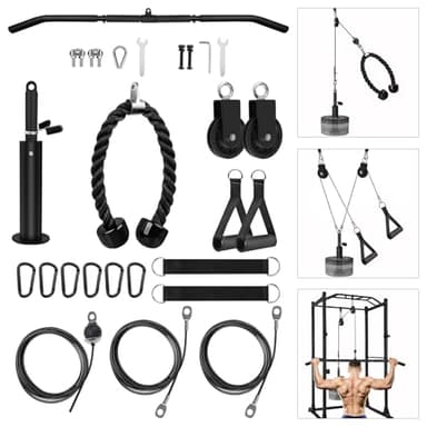 LFJ Lat Machine Palestra Casa, Carrucola Palestra Tricipiti Attrezzi Home Gym Fitness Cavi Puleggia Palestra