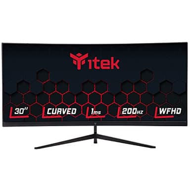 Itek monitor GGC - 30" Curvo 2560x1080 WFHD UltraWide, R1800, Pannello VA da 200Hz, Risposta 1ms MPRT, Collegamenti 3xHDMI e DP, HDR Ready, Adapt Sync