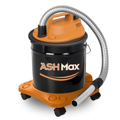 Ribimex Aspiracenere Elettrico ASHMax, con Base a 4 Ruote, Filtro HEPA, Bidone da 18 L, Potenza 1000 W, Ideale per Aspirare Ceneri Fredde da Stufe, Caminetti e Barbecue, Amazon Exclusive - PRCEN016