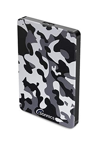 Sonnics 1TB Grigio mimetico hard disk esterno portatile USB 3.0 Super velocità di trasferimento per uso con Windows PC, Apple Mac, Xbox One e PS4