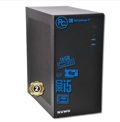 Pc Fisso i5 intel core i5-6500 Cpu fino a 3.60ghz, 16gb Ram Ddr4, Ssd da 500gb, Wifi Incluso USB, Windows 11 Pro, Office 2019, Computer PC Desktop completo per ufficio,casa pronto all'uso