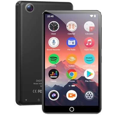 Lettore MP3 da 80 GB con Bluetooth e WiFi, joliker Mp3 e Mp4 Musicale Lettore, Lettore Schermo Tattile da 4.02 pollici 1080P, MP3 Android Spotify Portatile con Audible, Deezer, Play Store
