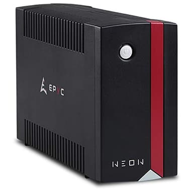 EPYC® NEON - UPS per PC e Modem, Gruppo di Continuità per Casa, Potenza 650VA/360Watt, Tecnologia Line Interactive, AVR, 2 Uscite Schuko, UPS 600VA, Nero