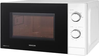 Sencor Forno a Microonde Piccolo, EasyClean, 20L - Microonde Rapido 700W, 5 Livelli di Potenza, Piatto rotante 25.5cm, Timer fino a 35min, Funzione di Scongelamento igienico - Bianco