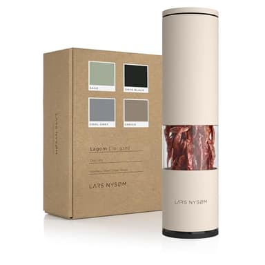 LARS NYSØM Macinino per Peperoncino con Lama di Taglio in Acciaio Inox I Taglierino per Peperoncino Premium I Macinino per Spezie di Design (Almond Beige)