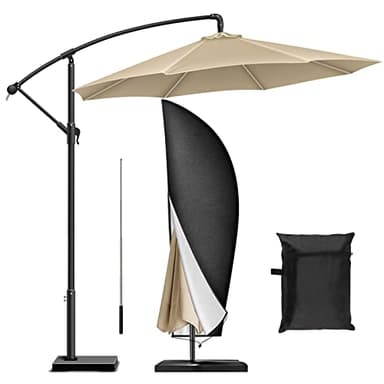 Pomeloone Copertura per Ombrellone, 420D Tessuto Oxford Copertura Protettiva per Ombrellone da Giardino - Impermeabile, A Prova di Vento, A Prova di Polvere, Anti-UV(265x40/70/50cm)