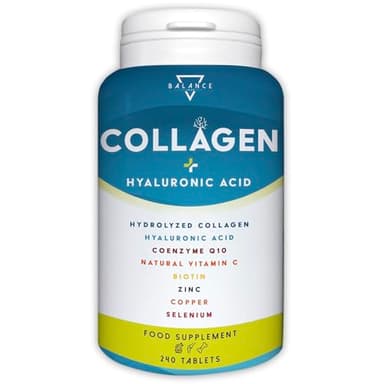 COLLAGENE IDROLIZZATO 2000MG - 240 COMPRESSE | Collagene e Acido Ialuronico, Coenzima Q10, Vitamina C, Biotina e Zinco per Pelle, Ossa e Articolazioni