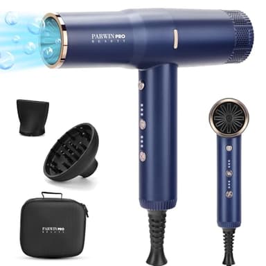 Asciugacapelli Professionale Da Salone ad Asciugatura Rapida Agli Ioni, Phon Con Motore Brushless A Bassa Rumorosità Da 110.000 RPM, Phon Da Viaggio | Microfiltro Innovativo | Display a LED