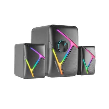 Mars Gaming MS1, Altoparlanti da Gioco 10W, sSubwoofer, 3.5mm Jack e USB, 6 Driver Audio
