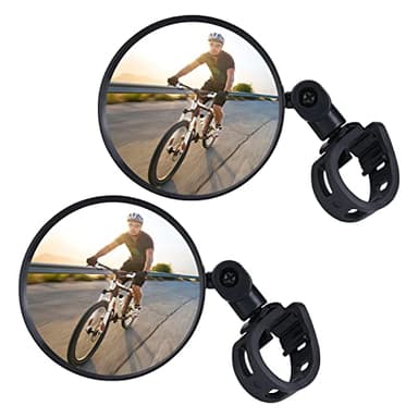 Flintronic Specchietto Retrovisore per Bicicletta, 2 Pezzi 360 ° Ruotabile Regolabile Grandangolare, Accessori per Tutte le Bici, Moto(15-30 mm)