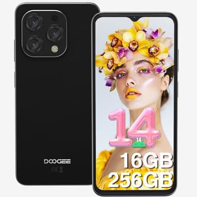DOOGEE N55 PRO Smartphone 2024, Android 14 Telefono Cellulare, 16GB RAM+256GB ROM/1TB-TF, 6.56" HD+ 90Hz Octa Core Telefoni Iintelligenti, 5150mAh Batteria,13MP+8MP, Face ID/GPS/Widevine L1- Nero