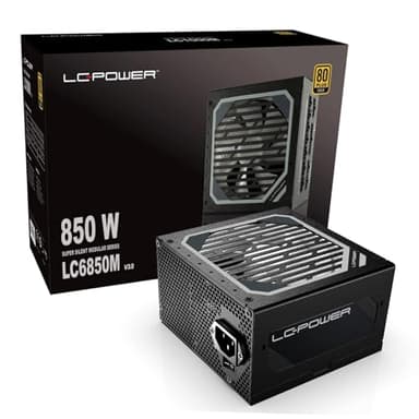 LC POWER LC6850M V3.0 Alimentatore 850W, certificato 80 Plus Gold, ATX 3.0 100% modulare, supporto PCIe 5.0, cavi piatti(LC6850M-V3.0| 80 Plus Gold)