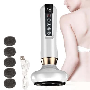 Massaggiatore per Cellulite, Dispositivo per Coppettazione, Massaggiatore Elettrico per Coppettazione, Massaggiatore per Grasso Corporeo Regolabile a 12 Livelli, Massaggiatore Muscolare