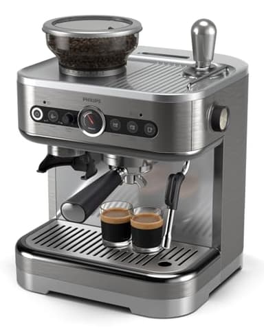Macchina per espresso semi-automatica Philips Barista Brew - Guida Intuitiva, Pressino Calibrato, Design Elegante, Contenitore per Chicchi 250 g, metallo Argento (PSA3218/01)