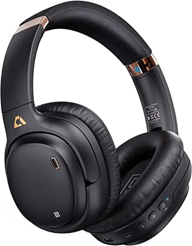 Ankbit Cuffie Bluetooth Over Ear Cancellazione Rumore Attiva, Cuffie TV Senza Fili Wireless, 80 Ore Ripr, aptX Bassa Latenza& HD, Confortevoli, con Microfono Chiamate Chiare per Telefono, PC