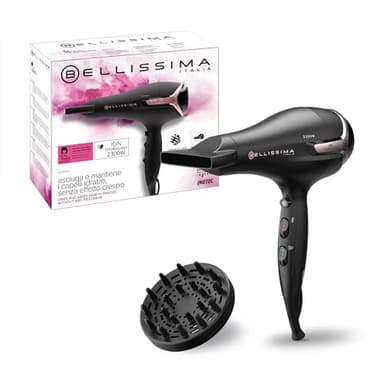Bellissima Imetec - Asciugacapelli K9 2300-2300W, Inclusi Diffusore per Ricci e Concentatore. Phon per Capelli Ionico con 8 Combinazioni aria e temperatura e colpo aria fredda