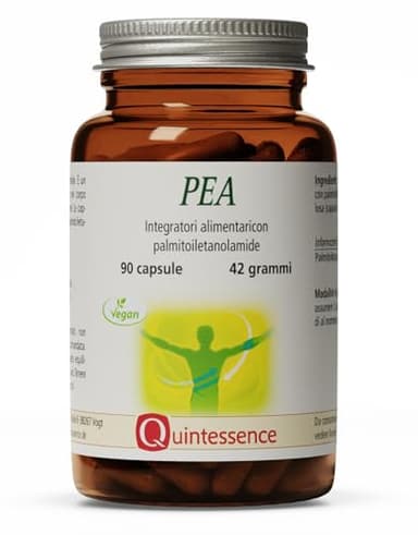 PEA 90 capsule, Palmitoiletanolamide, PEA pura al 100% senza additivi, ad alto dosaggio con 400 mg per capsula, Vegan