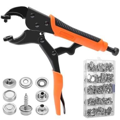Pinza Per Bottoni Automatici A Pressione, Contiene 3 Stampi Magnetici e 60 Set Di Bottoni a Pressione Metallo Da 15 mm Per Riparazione Di Coperture Di Barche, Tela, Cuoio, Cucito, Teloni