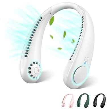 Ventilatore da Collo, Mini Ventilatore USB Senza Lama Flusso D'aria A 360° 3 Velocità Silenziosi Ventilatore Collo Portatile per Campeggio, Cucinando, Ufficio, Viaggi, Casa, Aria Aperta