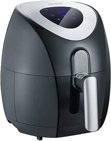 SEVERIN FR 2430 Friggitrice ad aria calda 1500W, Friggitrice ad aria Cestello da 3.2 L, 6 programmi automatici senza olio, Friggitrice ad aria elettrica con display touch LCD, Nero