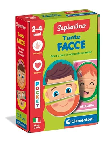 Clementoni Sapientino - Tante Facce, Gioco Educativo Bambini 2-4 Anni, con Tessere Intercambiabili per Imparare Le Emozioni e Sviluppare Il Pensiero Logico, Made in Italy, Lingua Italiana, 16861