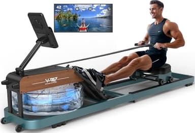 VOWVIT Vogatore,Vogatore Professionale per Casa,Vogatore Pieghevole con Resistenza ad Acqua, Vogatore con Monitor Bluetooth e Supporto Tablet Regolabile, Carico Massimo 160 kg