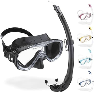 Cressi , Onda Mare Combo Set Maschera Sub E Snorkel Mexico Unisex Adulto, Nero, Taglia unica