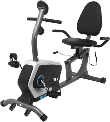 ISE Cyclette Orizzontale Magnetico con Sella Regolabile, Cyclette Da Casa, Cyclette Da Seduta con Sensori di Pulsazione, Resistenza,Cyclette Per Casa silenzioso