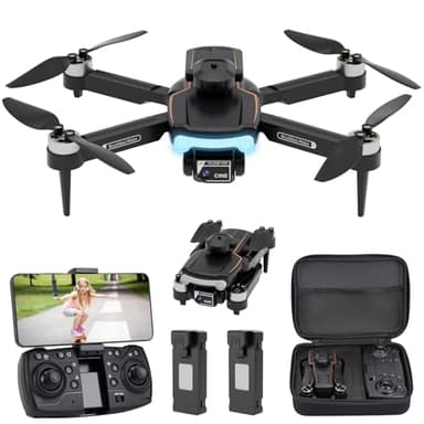 Drone Con 720P Telecamera per Bambini Motore Brushless,Drone per Bambini Principianti, Posizionamento del Flusso Ottico,Evitamento Degli Ostacoli,Modalità Senza Testa,2 Batterie