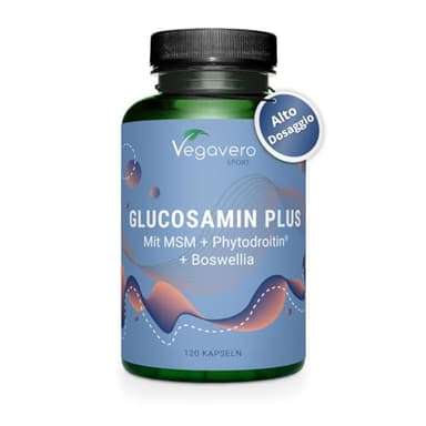 Glucosamina Condroitina Vegan | con MSM e Boswellia | Integratore per Articolazioni e Cartilagine | 1.000 mg di Glucosamine Solfato | Cruelty Free e Certificato in Laboratorio | Vegavero®