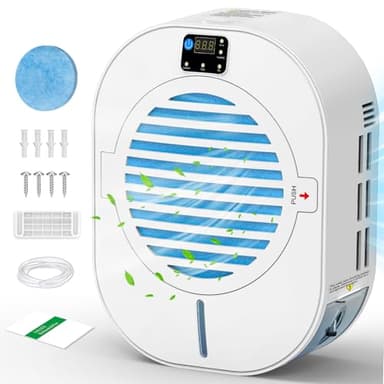 NIUXX Deumidificatore Casa, Intelligente Deumidificatore Portatile, Deumidificatore Silenzioso con Display Dell'umidità, Spegnimento/Sbrinamento Automatico, Doppio Sistema di Drenaggio e Filtro