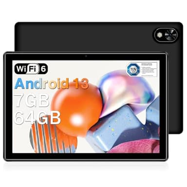 DOOGEE U9 Tablet 10 Pollici 7GB RAM + 64GB ROM (1TB TF), WiFi 6 Tablet Android 13, 10.1” 1280 * 800 HD+ IPS Tablet PC, ablet in Offerta Bluetooth 5.0/5060mAh/OTG/Tipo C/3.5mm Headphone Jack, Nero