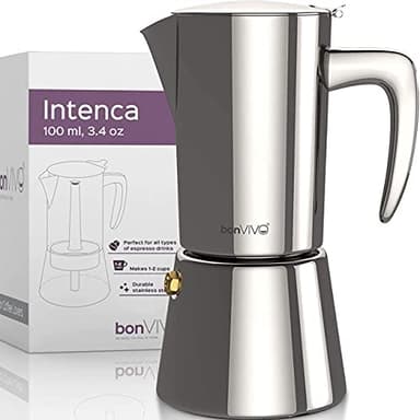 bonVIVO Caffettiera Induzione - Macchina per Caffè Espresso in Acciaio Inox, 6 Tazze - Moka Professionale per Ogni Fornello e Piano di Cottura