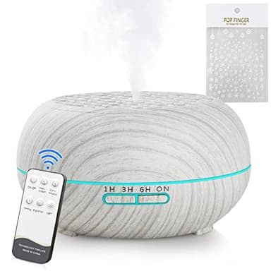 Simpeak Diffusore Atomizzatore di Oil Essenze 550 ml, Vaporizzatore 7 Colori LED,Diffusore Oli Essenziali, Purificatore Aria,Timer per Auto Spegnimento ad Ultrasuoni, Blanco