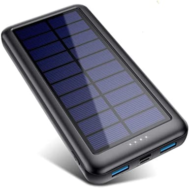 Feob Power Bank Solare 26800mAh, 3 Ingresso e 2 Uscite Caricabatterie Solare Portatile Grande Capacità Caricatore Solare Batteria Esterna con USB C Entrata per iPhone 15/14/13 Pro Max Samsung ecc